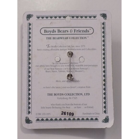 Boyds Bears Bearwear Brooch Lapel Pin 1995 Bailey...The Graduate Vintage - 26109 - Picture 3 of 4